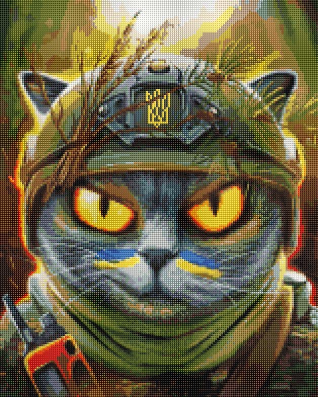 Алмазная мозаика BrushMe DBS1058 Котик разведчик холст на подрамнике 40x50 см (2321125872)