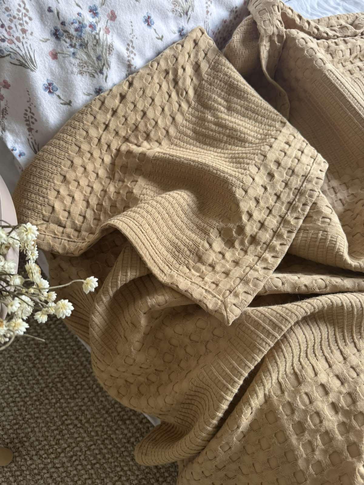 Покрывало вафельное ZEINTEX Марокко хлопковое 180х220 см Карамельный (26425776) - фото 4 Покрывало вафельное ZEINTEX Марокко хлопковое 180х220 см Карамельный (26425776) - фото 4