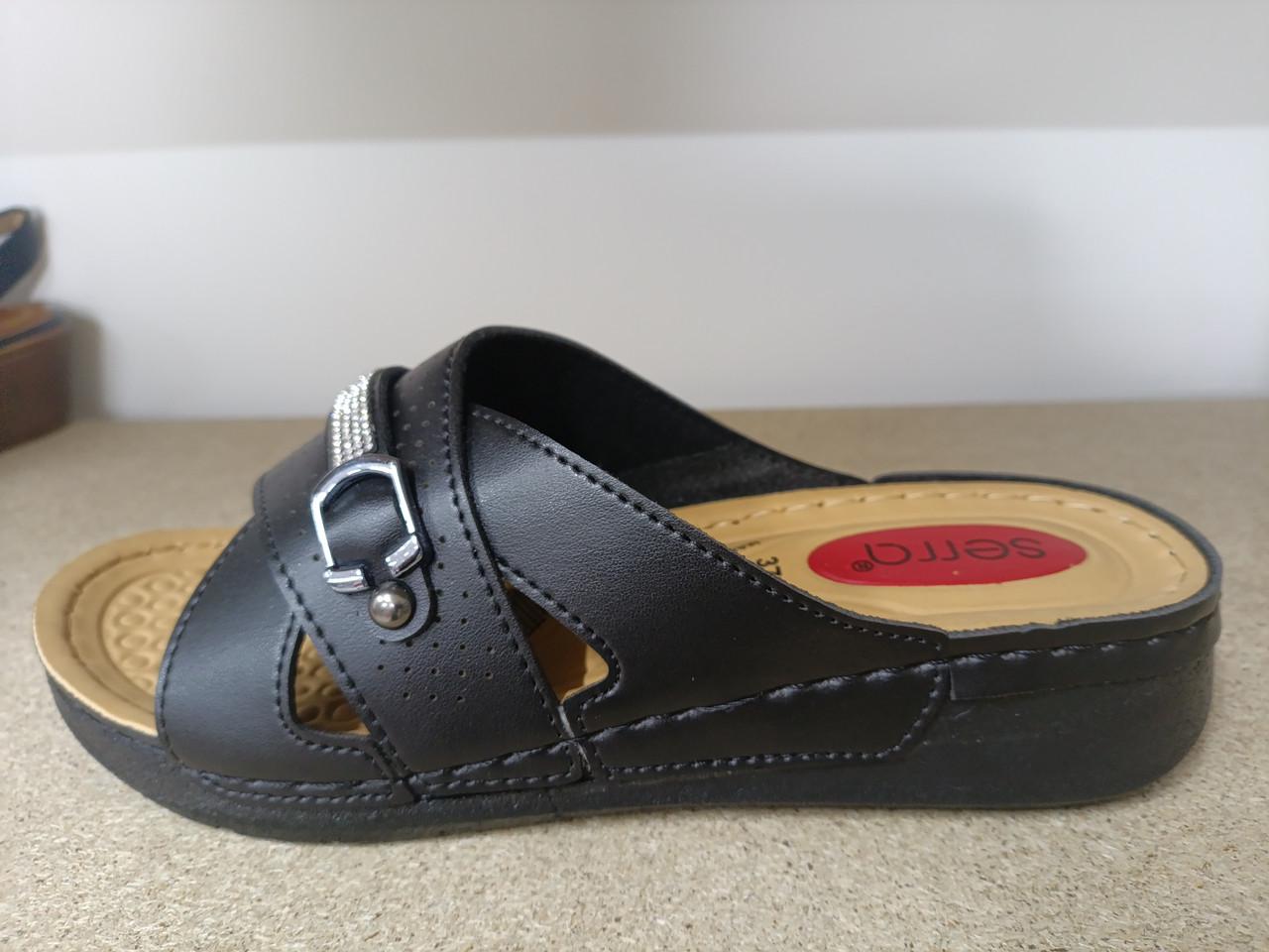 Шлепанцы женские р. 38 Черный (2786442207)