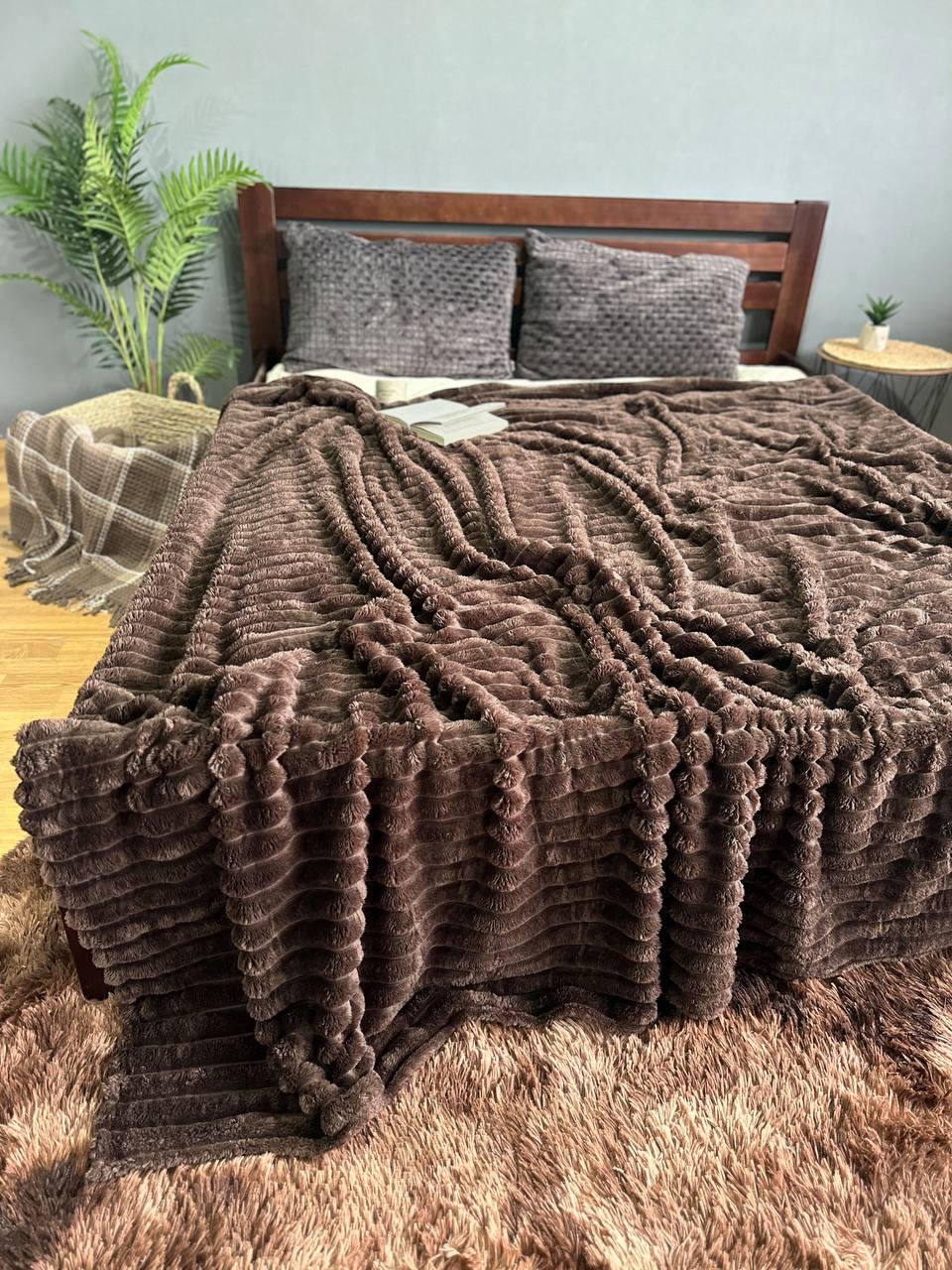 Плед-покрывало Кинг Королевский шарпей велсофт 220х240 см Шоколадный (23715804) Плед-покрывало Кинг Королевский шарпей велсофт 220х240 см Шоколадный (23715804)