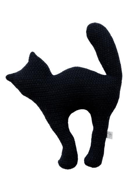 Декоративна фігурна в'зана подушка Black cats 45х38 см (36822237)