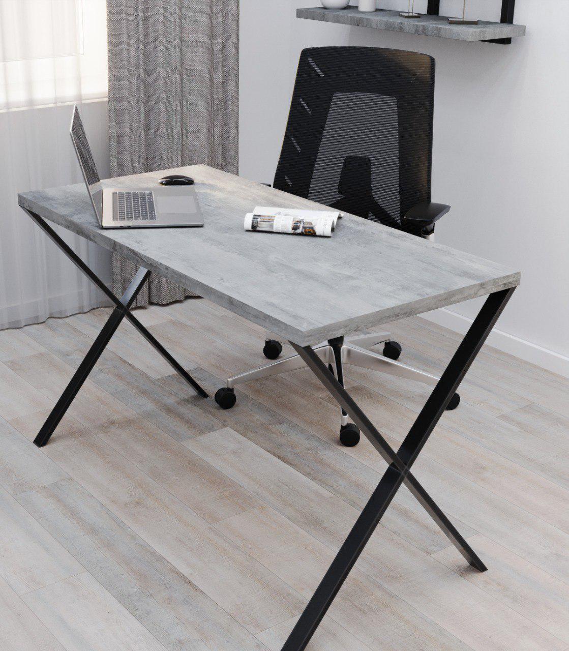 Стол письменный Loft Серия 11 металлический профиль 80х40 мм 1400х700х32 мм Урбан лайт (22721357)