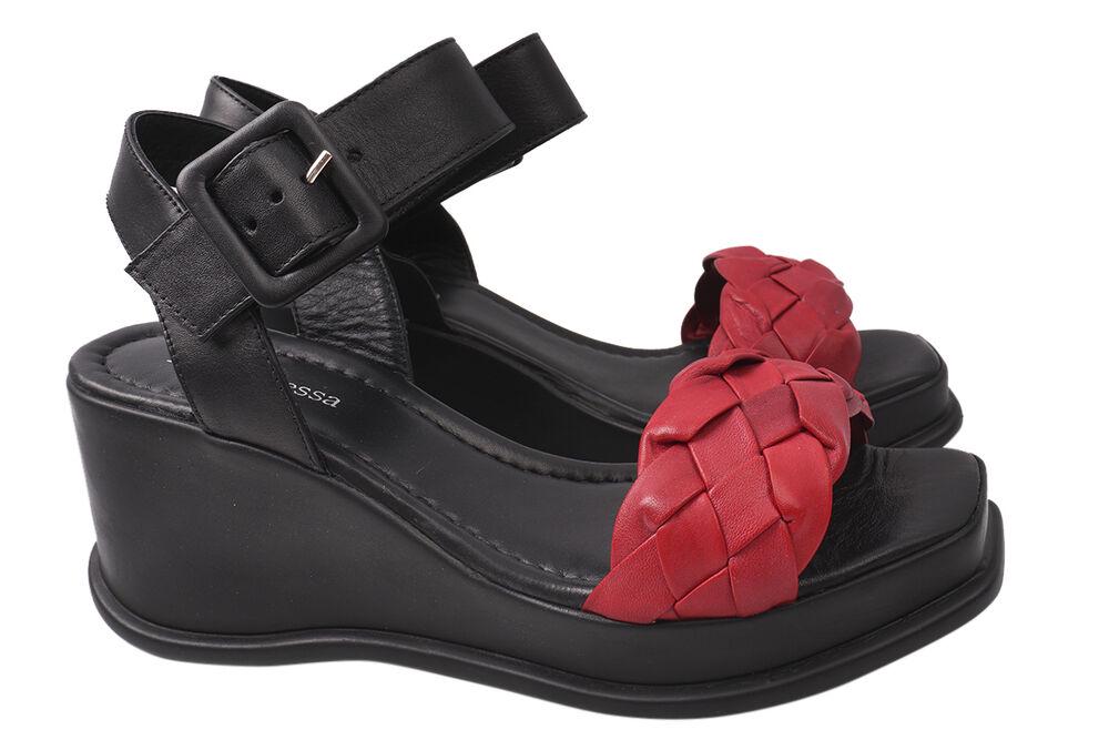 Босоніжки жіночі Molly Bessa зі шкіри на платформі з відкритою п'ятою р. 37 Чорний (262-21LBC)