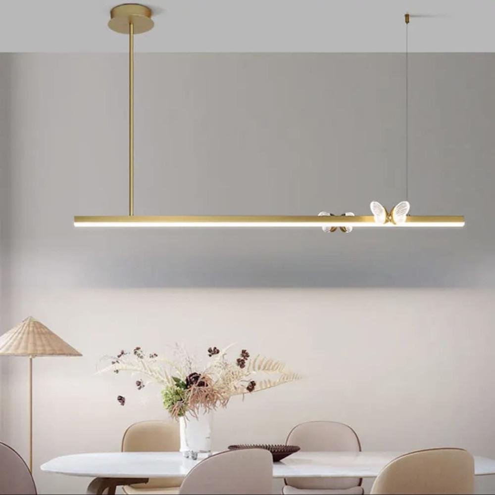 Люстра світлодіодна із метеликами Золотий (D 1201L)