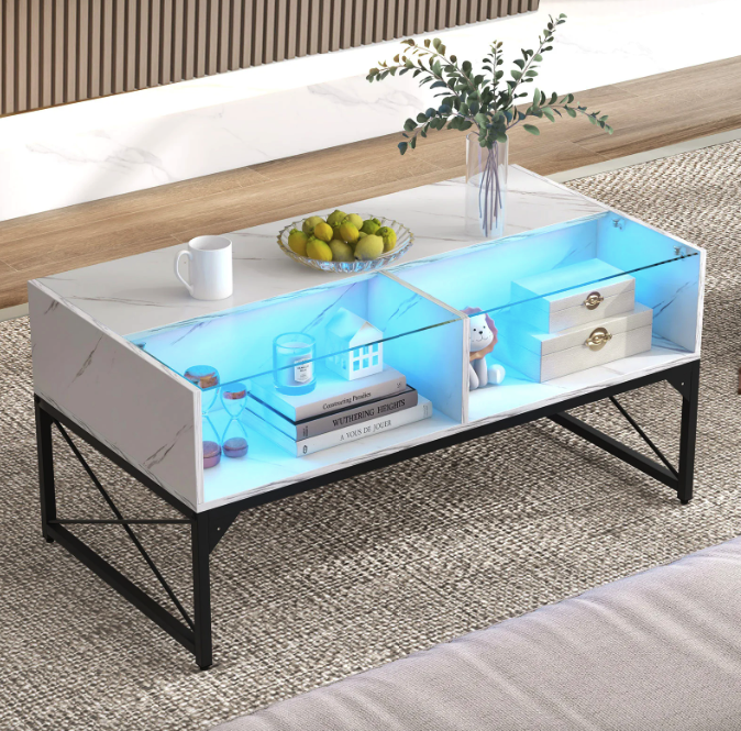 Журнальный стол Costway Moderne с подсветкой стол Costway Moderne с подсветкой Мраморный (4732) - фото 2