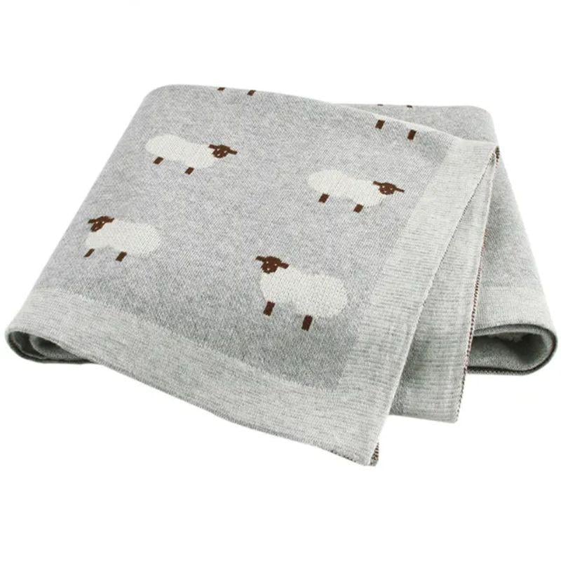 Плед детский Lovely Svi Овцы хлопок бязаный 80х100 см Серый