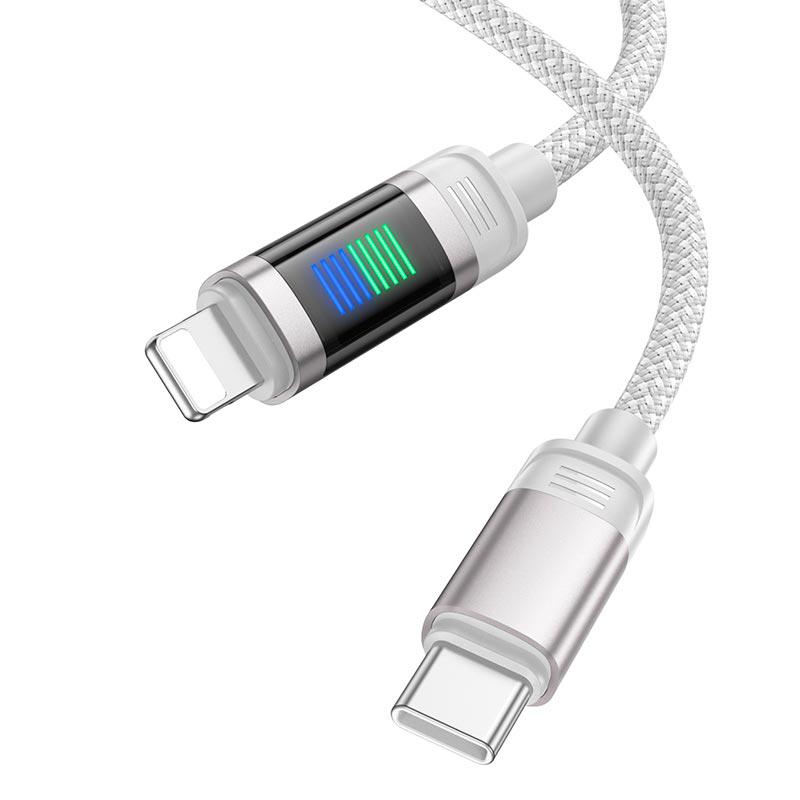 Кабель Hoco U126 USB to Lightning 27W 1,2 м Grey - фото 3 Кабель Hoco U126 USB to Lightning 27W 1,2 м Grey - фото 3