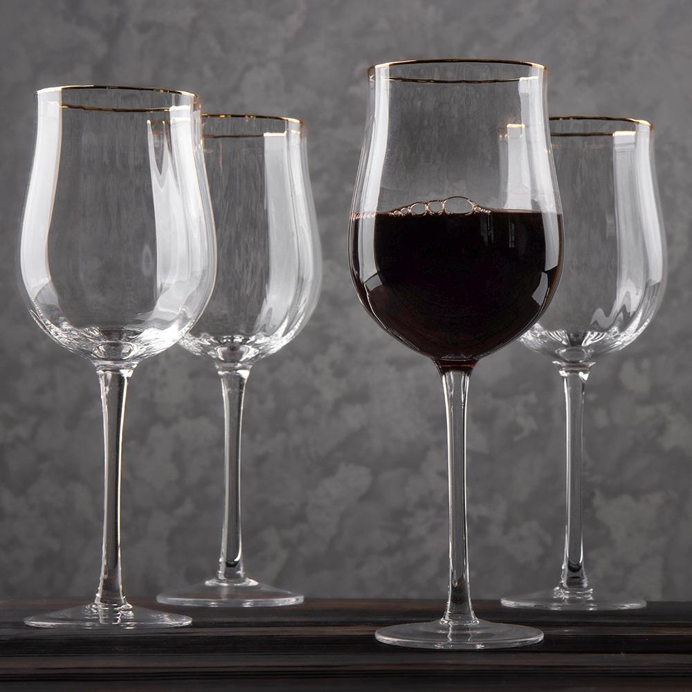 Набор бокалов стеклянных Золотые воспоминания 4 шт. 350 мл (9005-008)