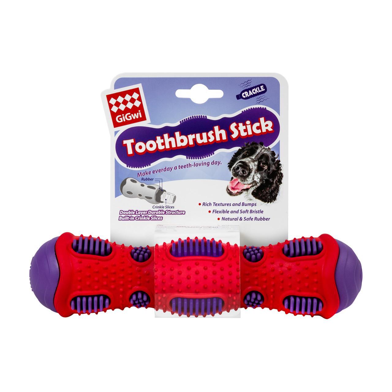Игрушка для собак GiGwi Toothbrush Stick с эффектом треска термопластическая резина 21 см (2254)
