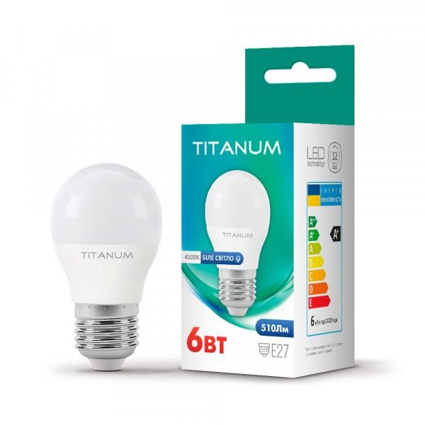 Led лампа Titanum G45 6 W E27 4100 K (25000)