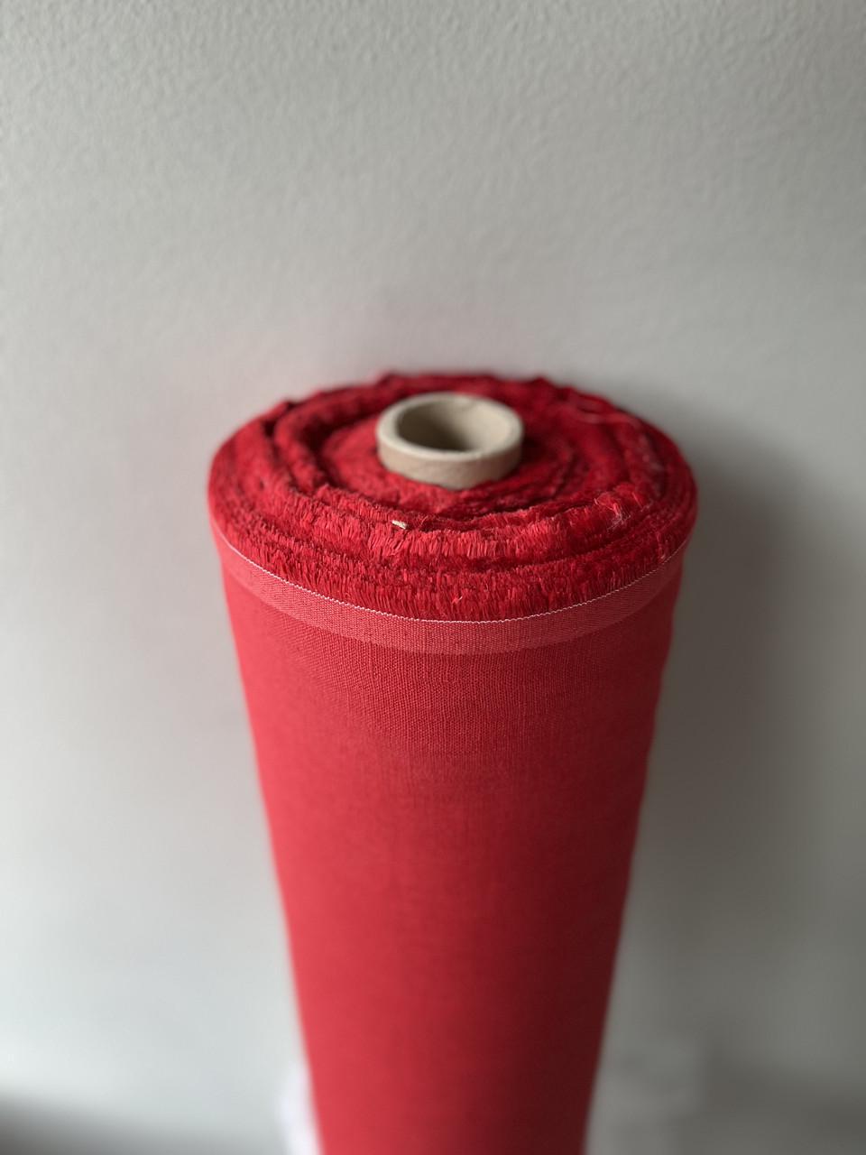 Ткань скатертная LINEN PLUS 100% лен 143 см 1309 Красный - фото 2