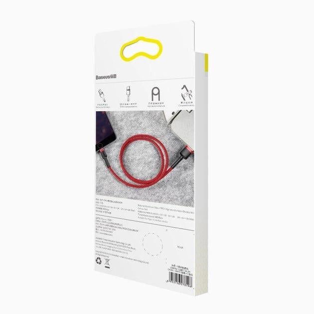 Кабель для быстрой зарядки BASEUS Cafule Cable USB to Lightning 2,4 A 1 м Red (CALKLF-B09) - фото 11