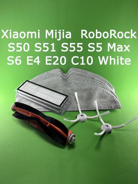 Комплект для робота-пилососа Xiaomi Mijia/RoboRock S50/S51/S55/S5 Max S6/E4/E20/C10 10 шт. White - фото 2 Комплект для робота-пилососа Xiaomi Mijia/RoboRock S50/S51/S55/S5 Max S6/E4/E20/C10 10 шт. White - фото 2