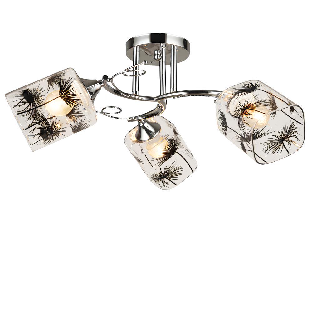 Люстра потолочная Light House SR-20434/3 CH D560хH240 плафон прозрачный с рисунком Хром