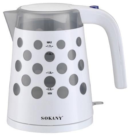 Чайник электрический Sokany бесшумный дисковый 1,7 л 1850 Вт (3152)