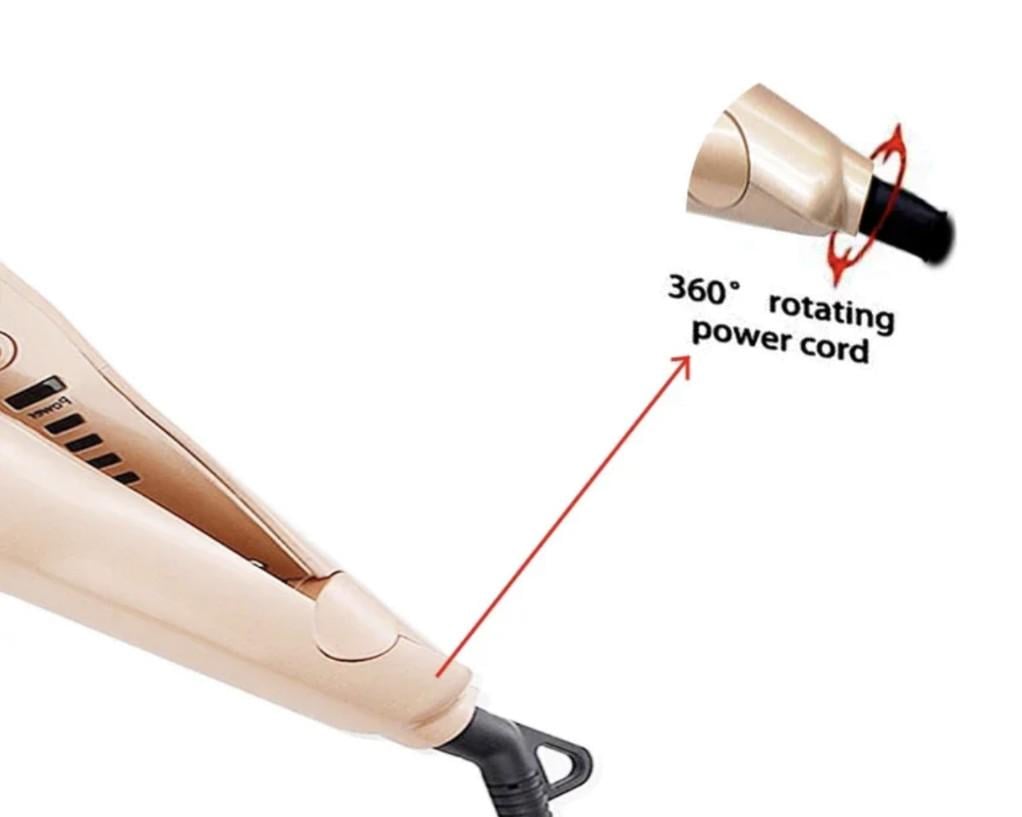 Плойка-праска для завивки та випрямлення волосся Hair Curling Iron WA-1 Золотистий (19038618) - фото 3