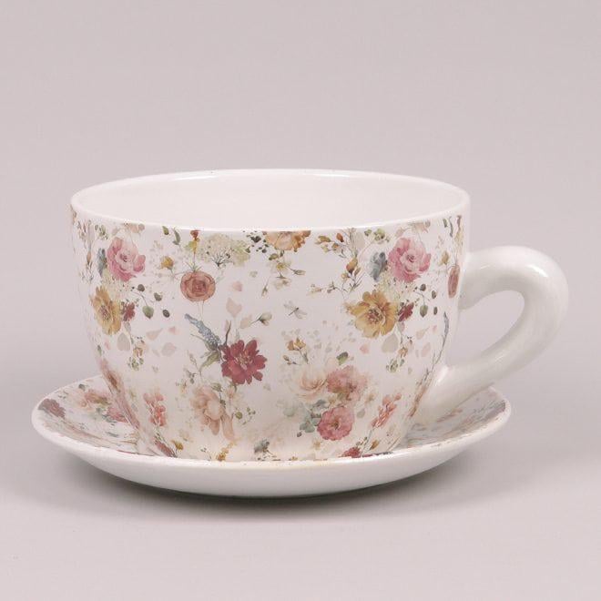 Горшок керамический Flora Чашка с подставкой (39343)