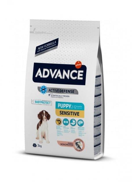 Корм сухий для цуценят з чутливим травленням Advance Dog Sensitive Puppy Salmon з лососем 3 кг (500934/8410650009346)