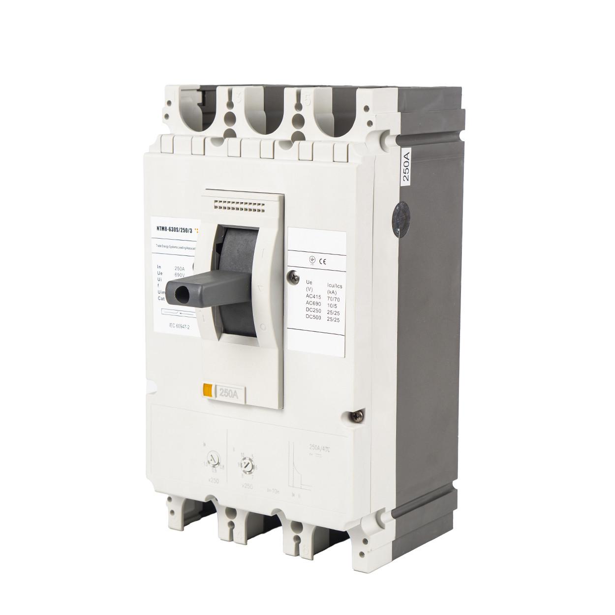 Автоматический выключатель расцепитель напряжения шкафный TESLA NTM8 630S 250А 3р (25) - фото 2