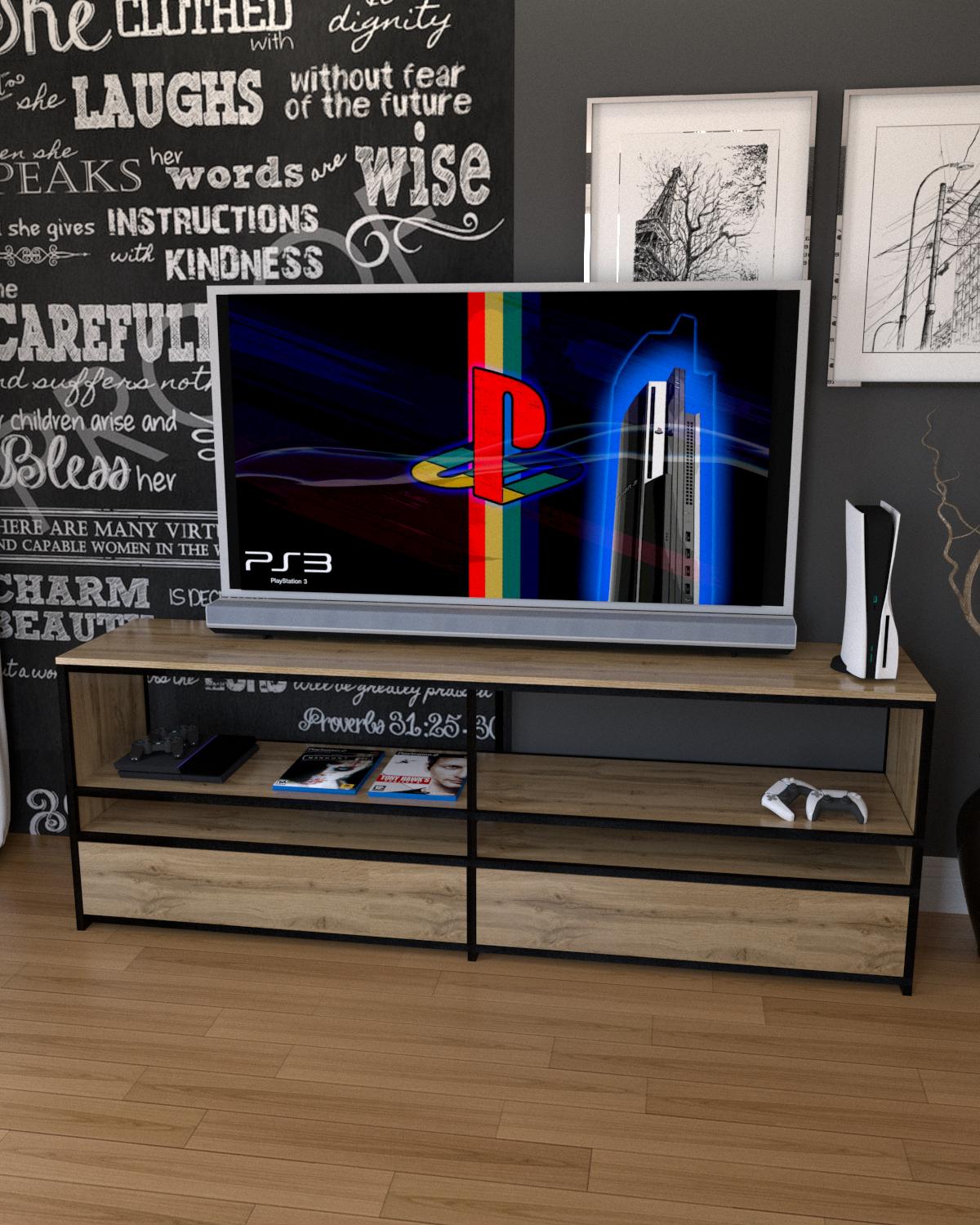 Тумба под ТВ EcoLoft Грейсон в стиле лофт (DSP-1303-1) Тумба под ТВ EcoLoft Грейсон в стиле лофт (DSP-1303-1)