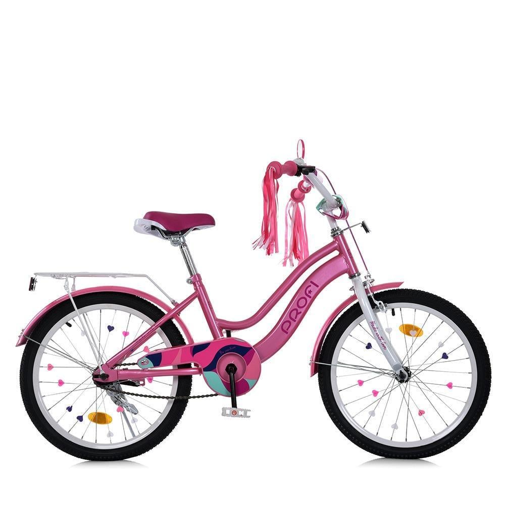 Велосипед для дівчинки PROF1 Wave 20" з багажником Рожевий - фото 2 Велосипед для дівчинки PROF1 Wave 20" з багажником Рожевий - фото 2
