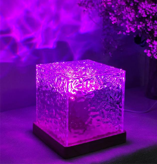 Ночник проектор КУБ с проекцией воды аккумуляторный с пультом и приложением RGB Dynamic water (80021047) - фото 11