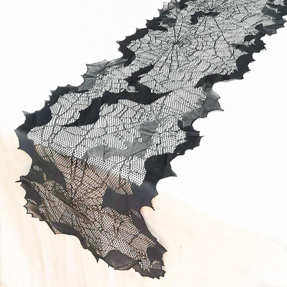 Скатерть на Хэллоуин дорожка Летучие мыши 173x33 см Черный (460751)