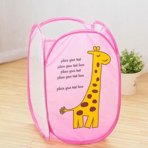 Кошик для іграшок UKC складаний з боковою кишенею 30х48 см Рожевий (00336pink)