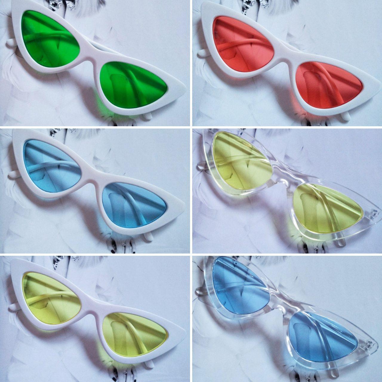 Окуляри трикутні сонцезахисні Котяче око Прозоре/Помаранчевий - фото 10