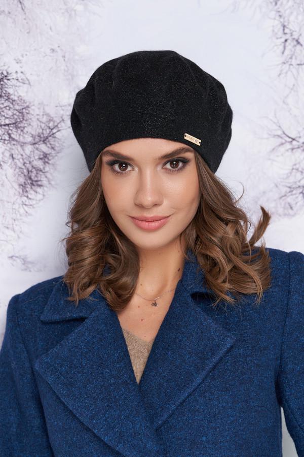 Берет с люрексом Braxton Наиля женский Черный (4908)