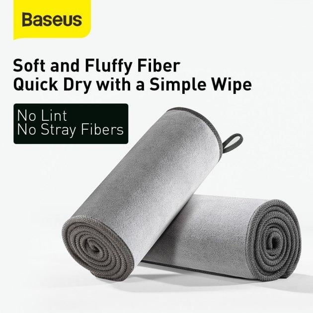 Рушник із мікрофібри BASEUS Easy life car washing towel 40х40 2 шт. Gray (CRXCMJ-0G) - фото 7