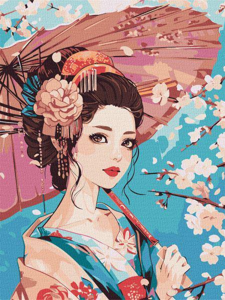 Картина за номерами Ideyka Японська красуня 30x40 см (Id-KHO8465)