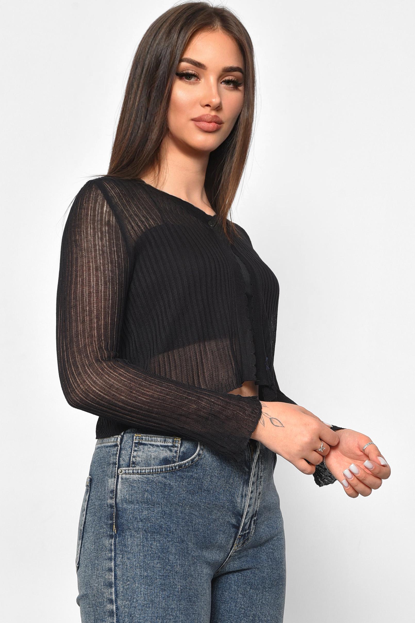 Кофта жіноча M Чорний (180136) - фото 2 Кофта жіноча M Чорний (180136) - фото 2