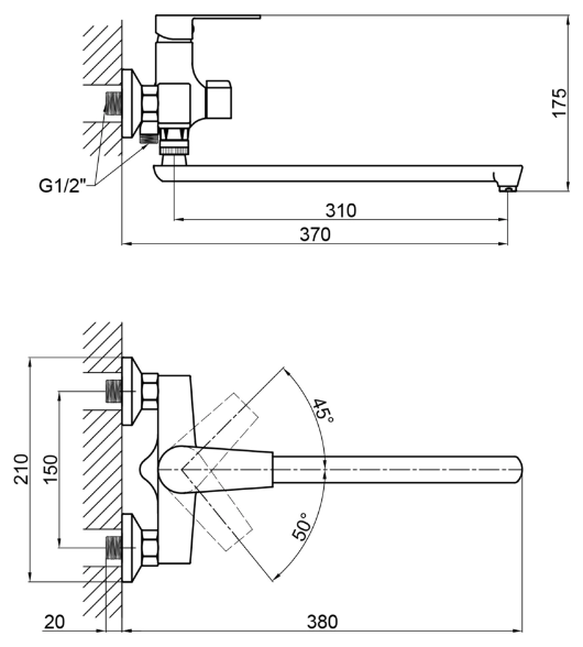 Смеситель для ванны Brinex 35B 005 - фото 2 Смеситель для ванны Brinex 35B 005 - фото 2