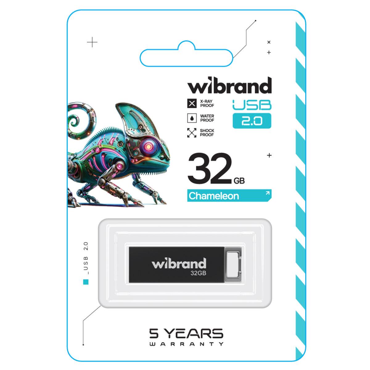 Флеш пам'ять WIBRAND USB 2.0 CHAMELEON 32 Gb Black (WI2.0/CH32U6B)