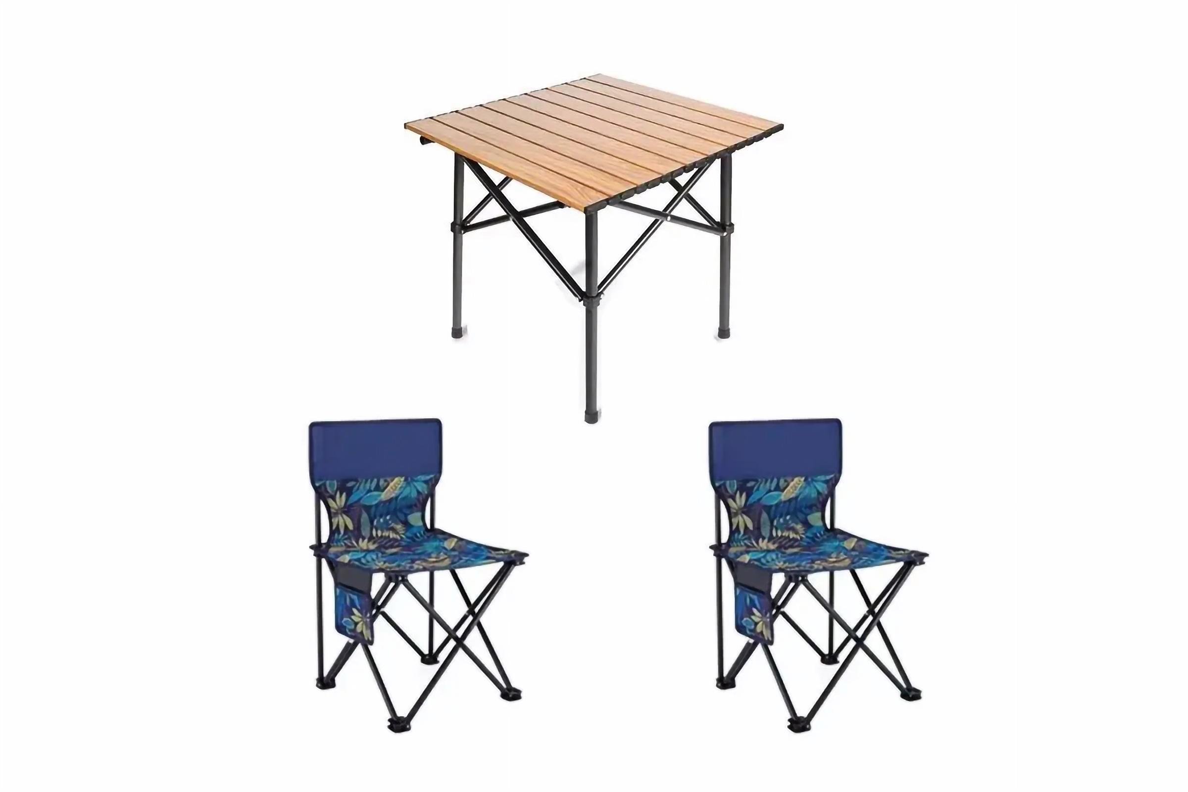 Стол туристический STD-02 складной прямоугольный и 2 стула Коричневый Стол туристический STD-02 складной прямоугольный и 2 стула Коричневый