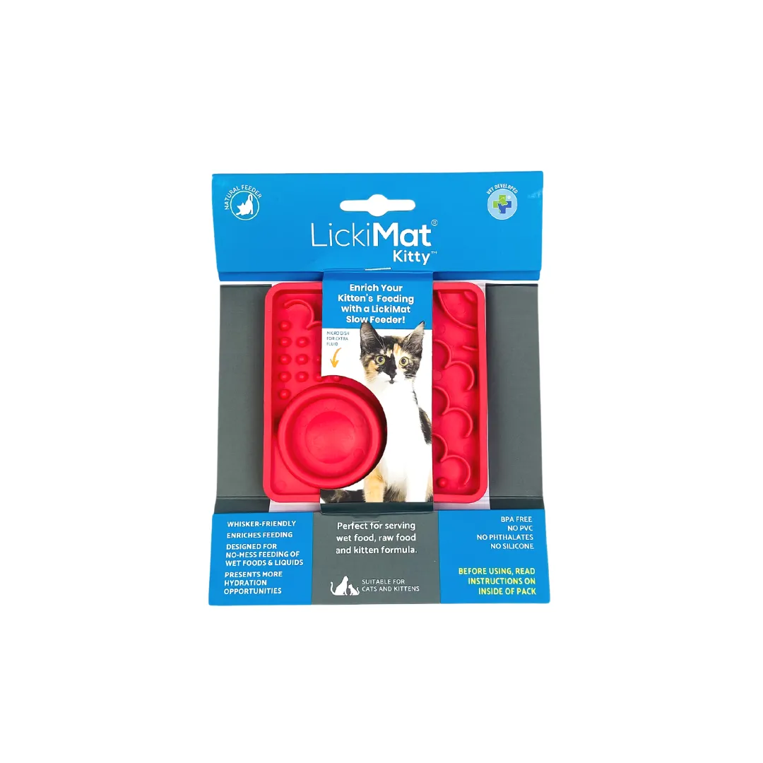 Коврик каучуковый для лакомства для кошек LickiMat Kitty 10х10 см Розовый - фото 1 Коврик каучуковый для лакомства для кошек LickiMat Kitty 10х10 см Розовый - фото 1