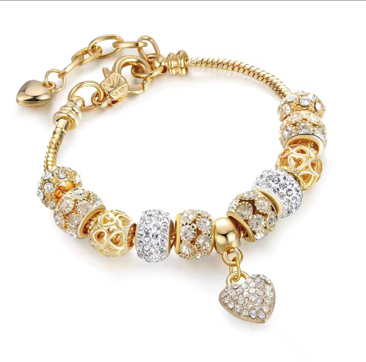 Браслет женский с шармами Xuping 18к 585п 16-22 см Золотой (50-001) Браслет женский с шармами Xuping 18к 585п 16-22 см Золотой (50-001)