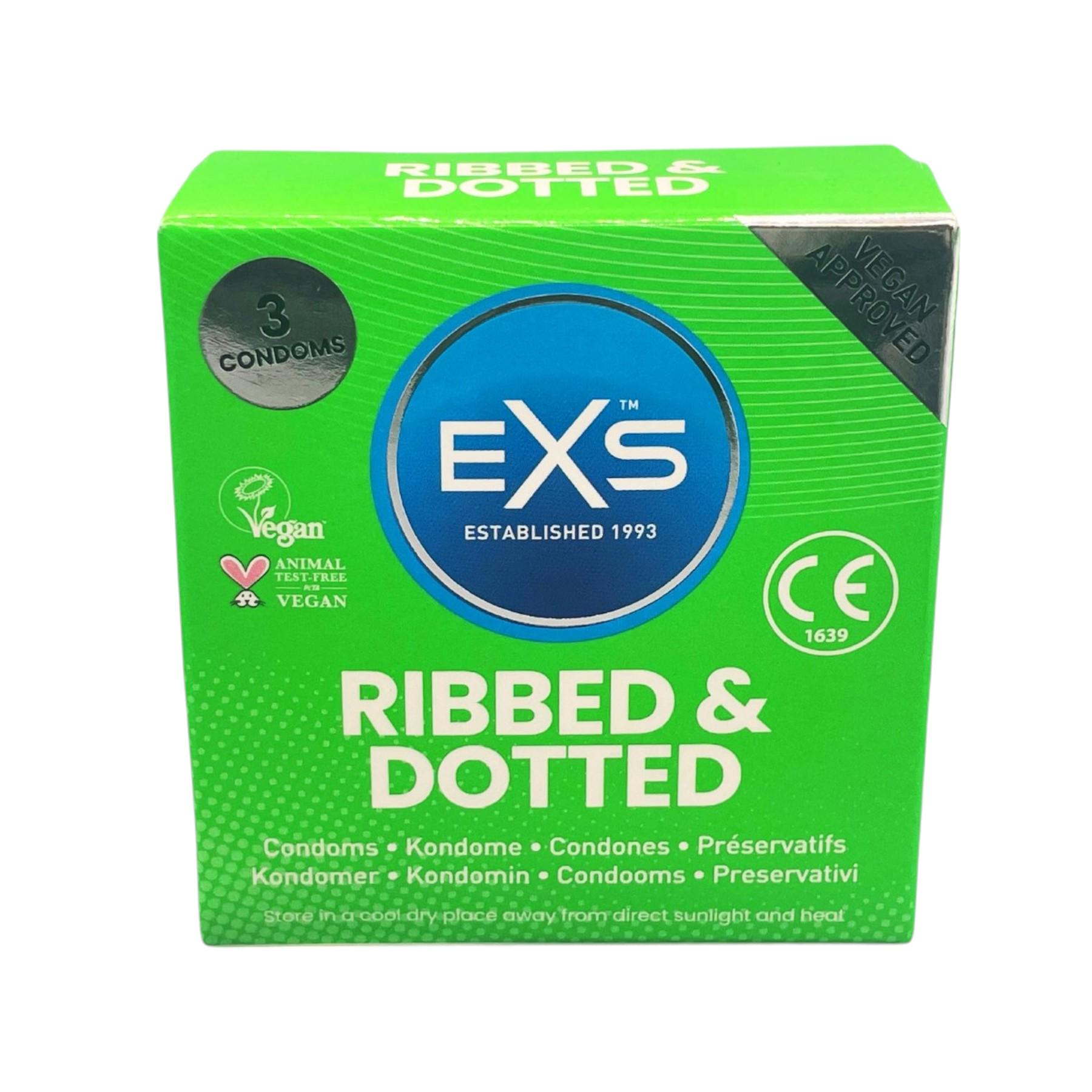 Презервативи точково-ребристі Ribbed and Dotted EXS №3