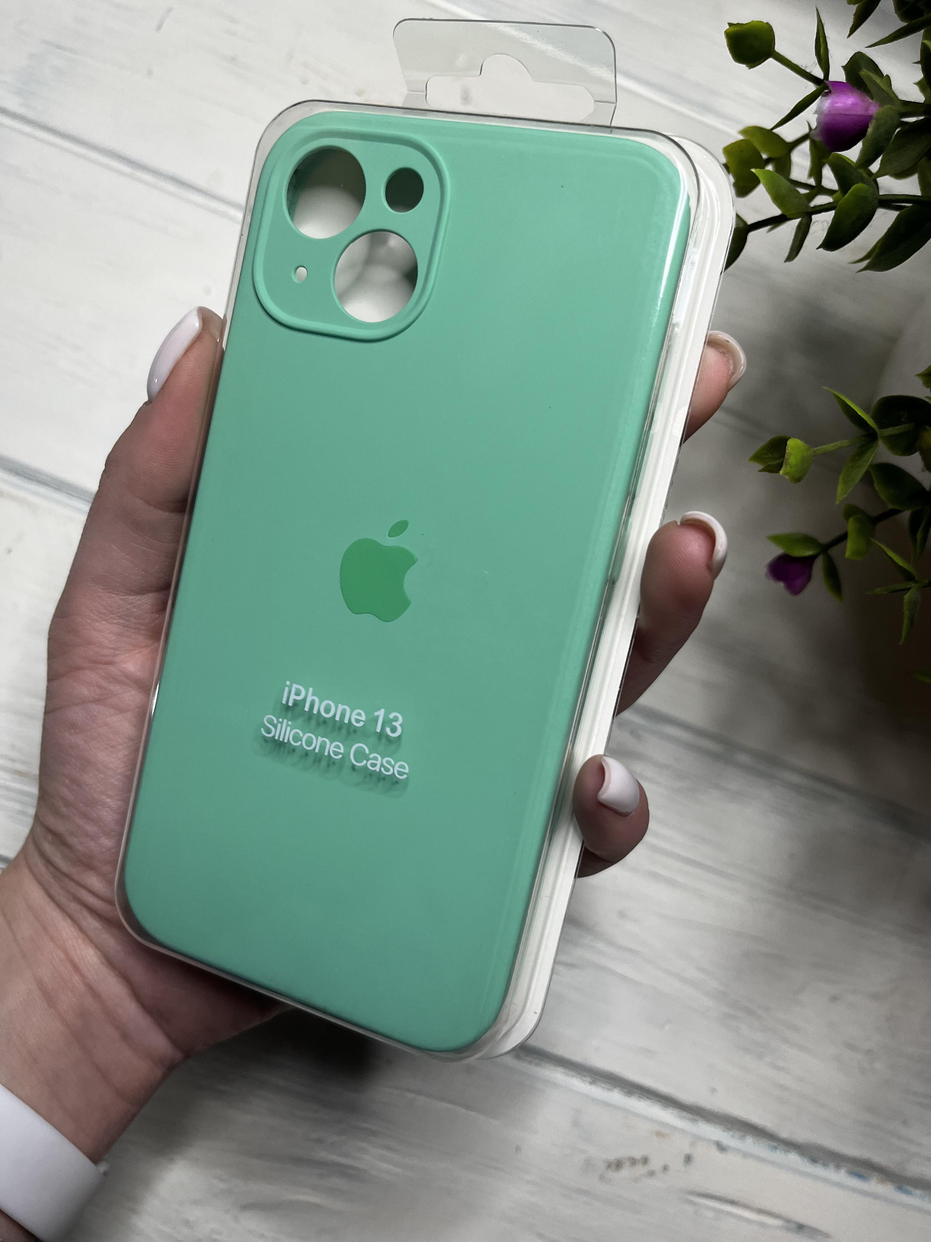 Чехол накладка на iPhone (Айфон) 13 закрытый низ и закрытая камера silicone case full camera Apple