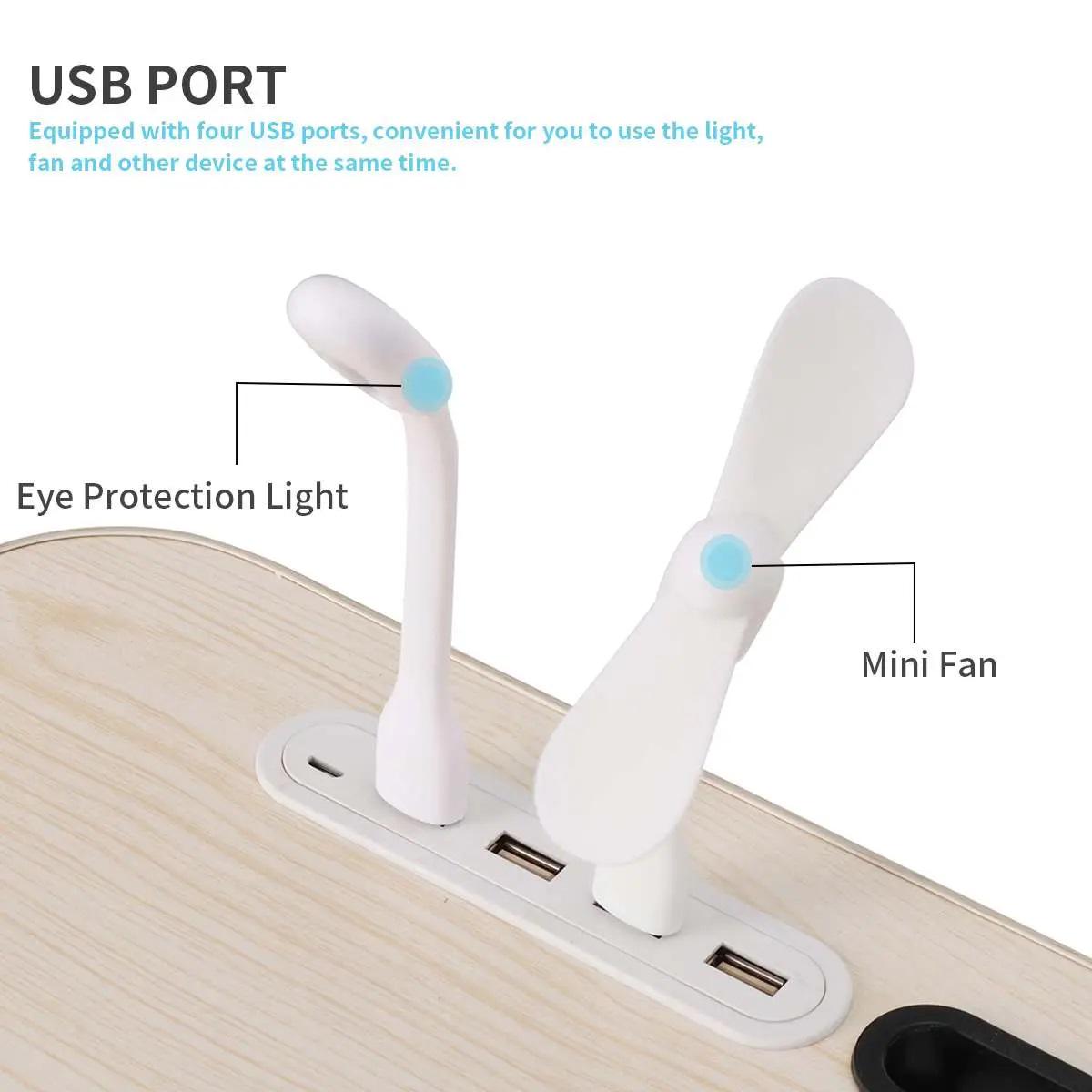Підставка для ноутбука портативна з USB заряджанням ліхтариком та вентилятором Бежевий (43b5a9c4) - фото 6