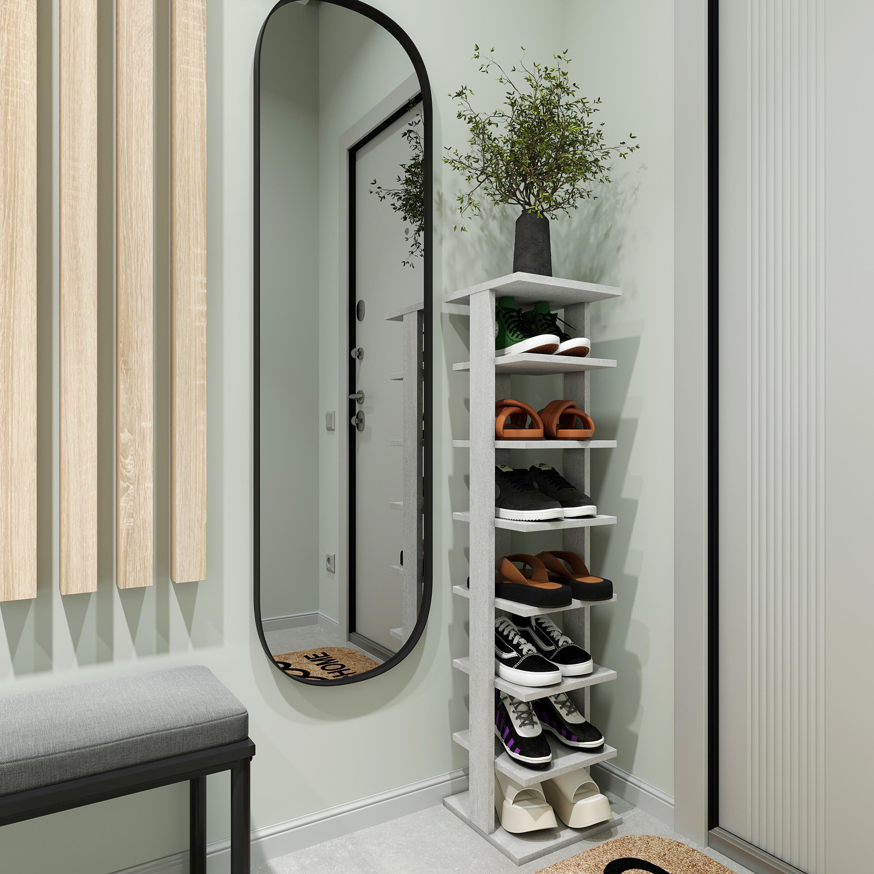 Полиця тумба для взуття 114х28х26 см Бетон - фото 1