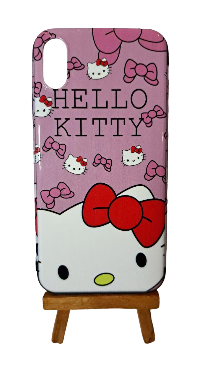 Чохол-накладка Print Glass Case Apple для iPhone X iPhone XS Line friends choko Pink