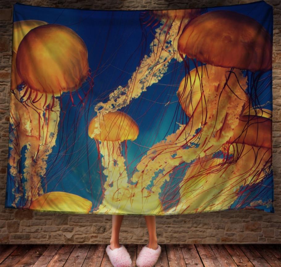Плед с 3D принтом Фантастические медузы 150x200 см (epi_0464)