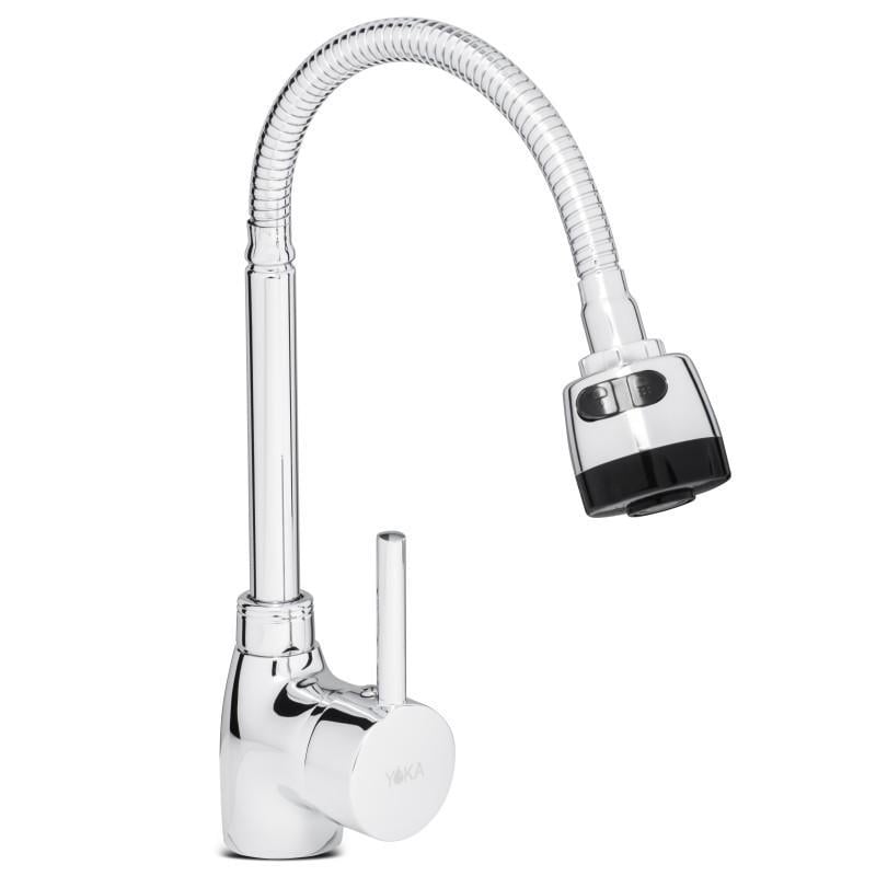 Смеситель для кухни Yoka BZ.FLOR reac-20000000121 с гибким изливом Хром (158923)
