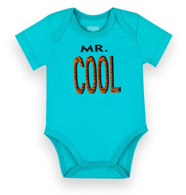 Боди детское хлопковое для мальчика на кнопках Gabbi BD-21-2-2 62 см Бирюзовый (12586)