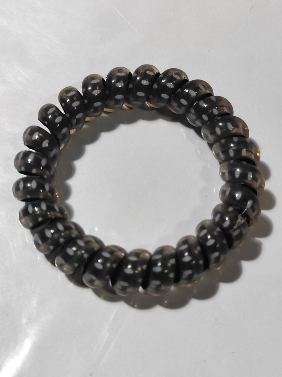 Резинка Спираль толстая в горошек 5,5 см Черный (52-4-1791-Ч)