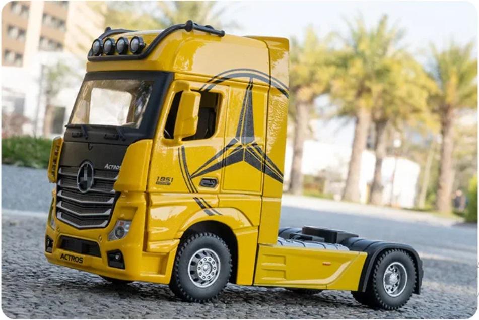 Машинка металева автомобіля Mercedes Benz Actros Жовтий - фото 4