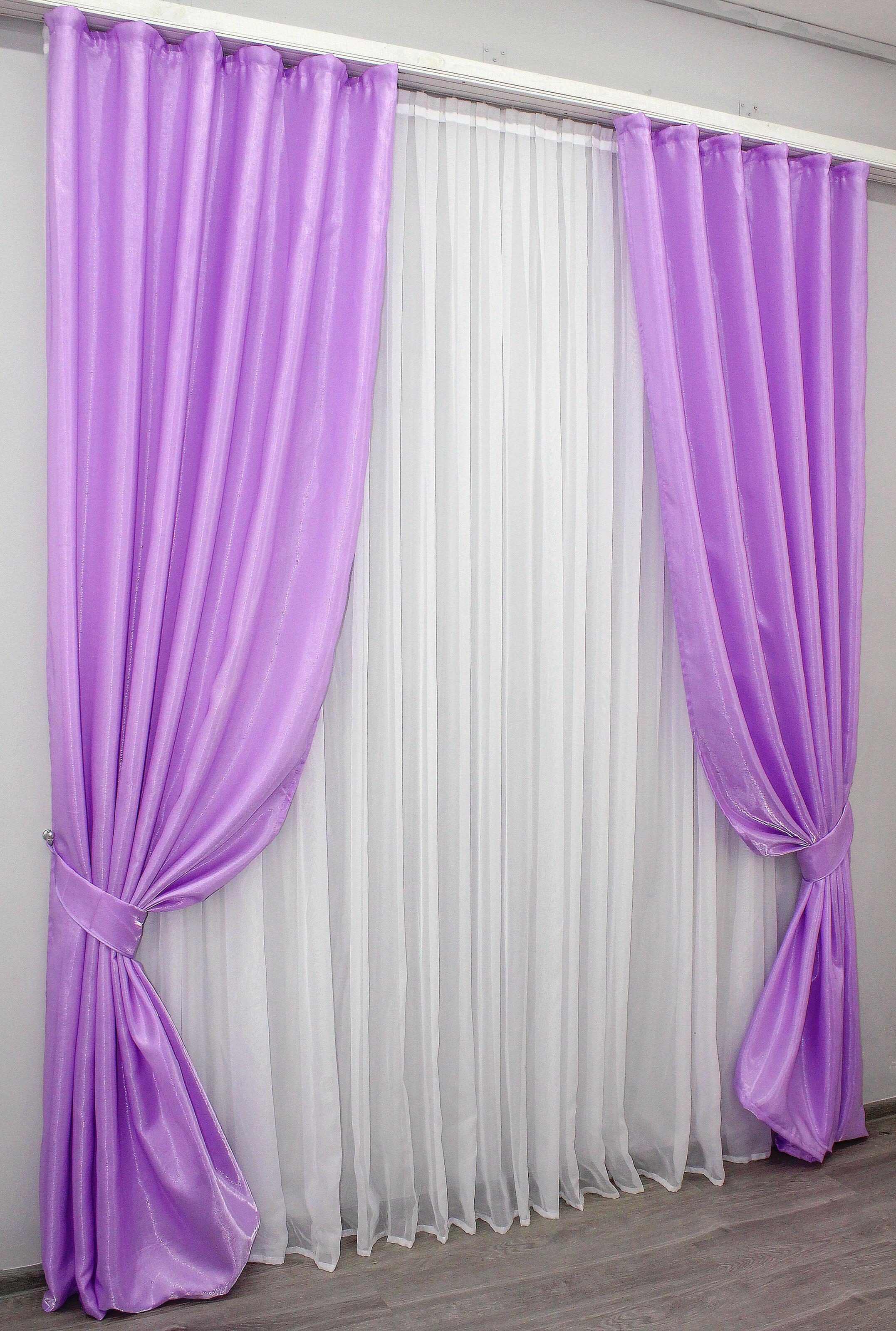 Комплект штор VR-Textil Атлас № 740ш монорей 100х270 см 2 шт. Бузковий (31-222) - фото 3 Комплект штор VR-Textil Атлас № 740ш монорей 100х270 см 2 шт. Бузковий (31-222) - фото 3