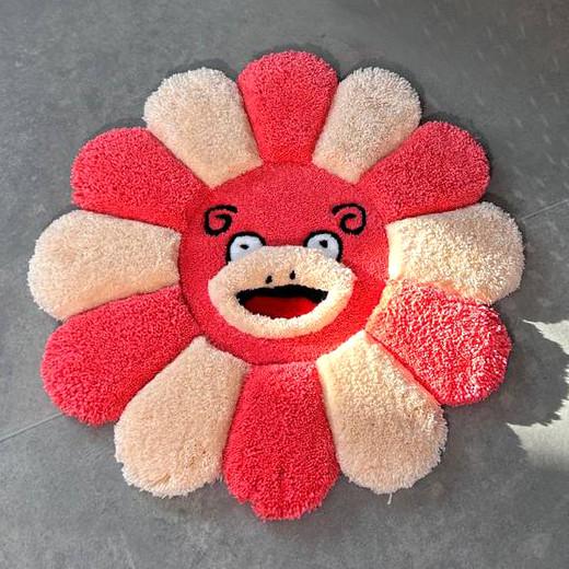 Ковер ручной работы с объемным узором Игривый цветочек 80х80 см